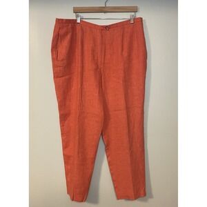 Harve Bernard Collection 100% Linen Pants Beach Orange Coral Women's Size 18W